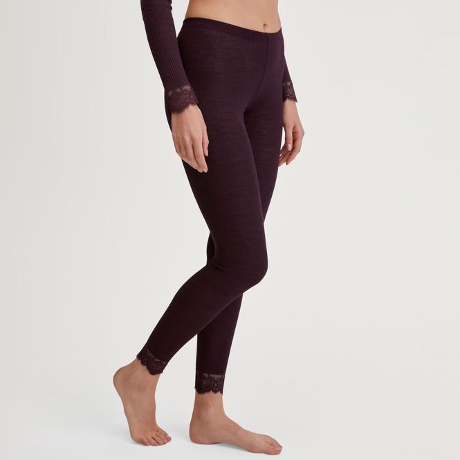 Hovedbilde Calida Silky Wool Joy Leggings Black Cherry 