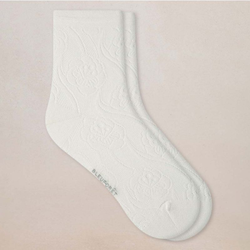 Bleuforet Lacy Silk Ankle Socks Neige