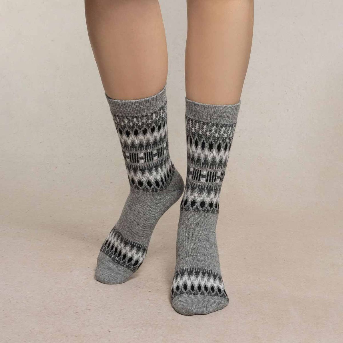 Bleuforet Norwegian Pattern Cashmere Socks 